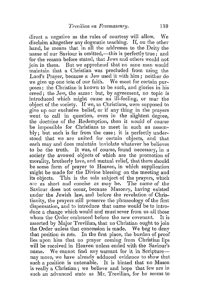 The Freemasons' Quarterly Review: 1850-06-29 - Trevilian On Freemasonry.