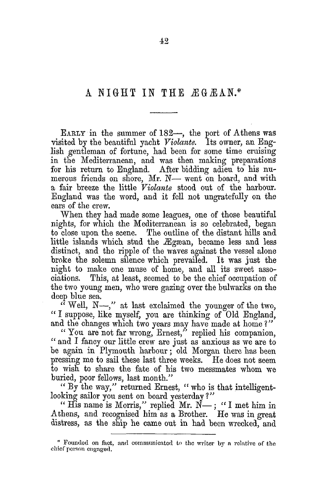 The Freemasons' Quarterly Review: 1852-03-31 - A Night In The Ægæan.*