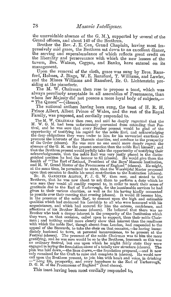 The Freemasons' Quarterly Review: 1852-03-31 - Royal Masonic Institution For Boys.