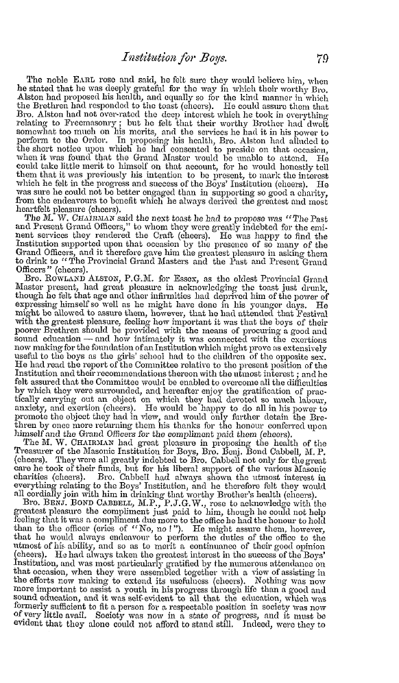 The Freemasons' Quarterly Review: 1852-03-31 - Royal Masonic Institution For Boys.