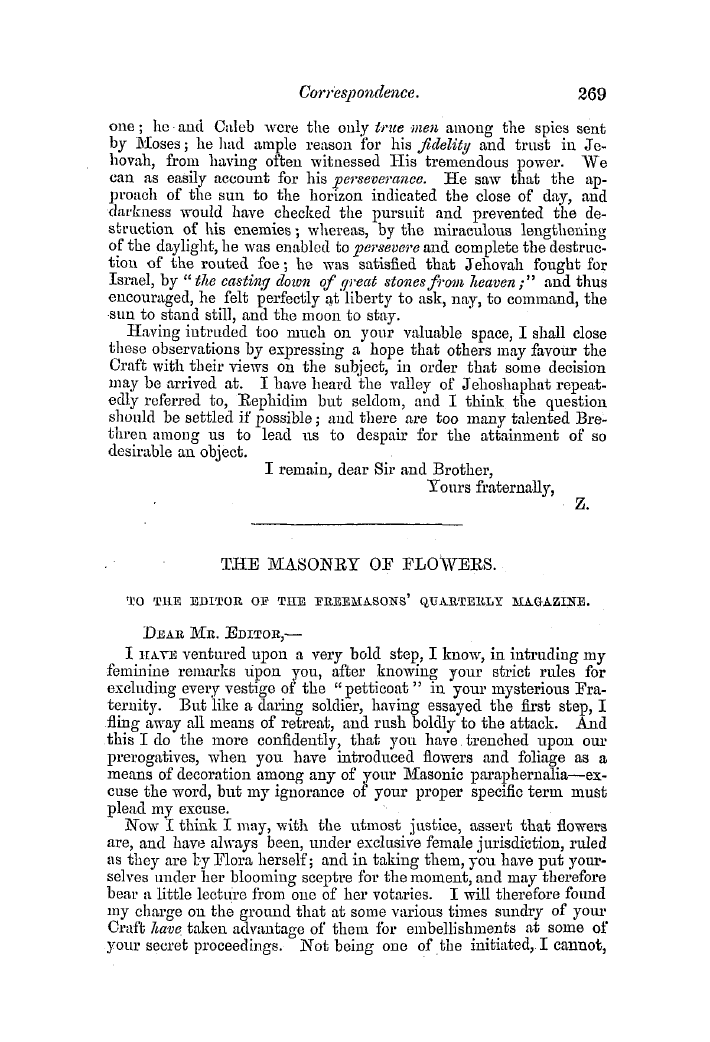 The Freemasons' Quarterly Review: 1854-06-30 - The Masonry Of Flowers.