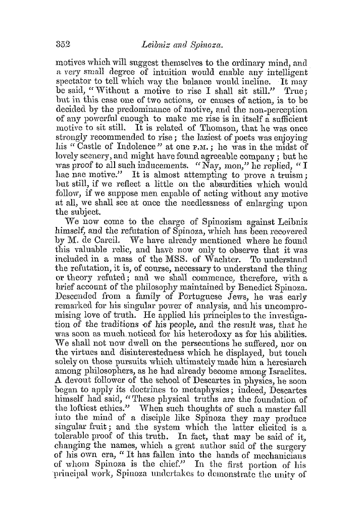 The Freemasons' Quarterly Review: 1854-09-30 - Leibniz And Spinoza.