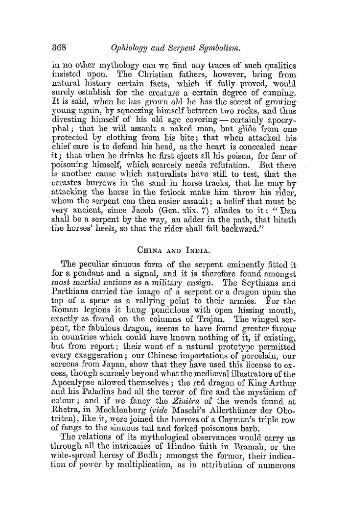 The Freemasons' Quarterly Review: 1854-09-30 - Ophiology And Serpent Symbolism.