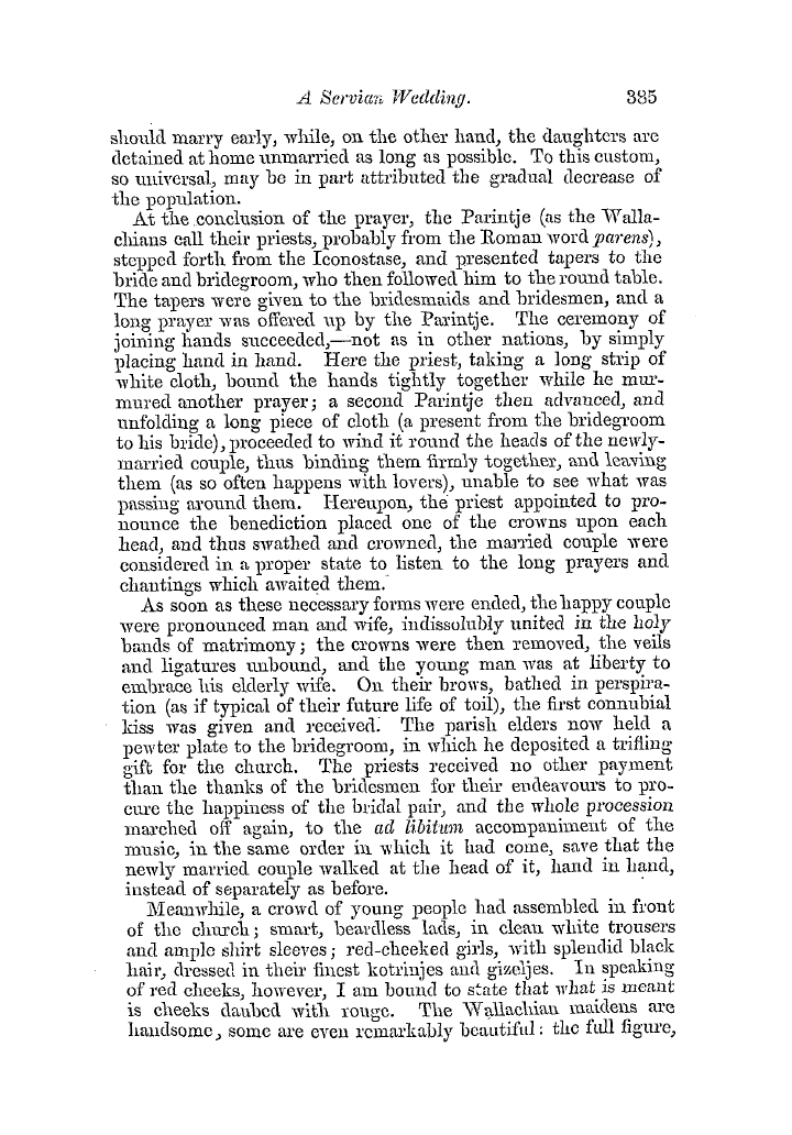 The Freemasons' Quarterly Review: 1854-09-30 - A Servian Wedding.