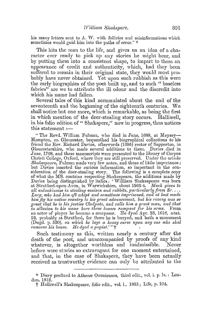 The Freemasons' Quarterly Review: 1854-09-30 - William Shakspere.