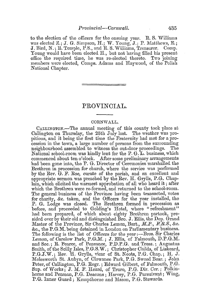 The Freemasons' Quarterly Review: 1854-09-30 - Provincial.