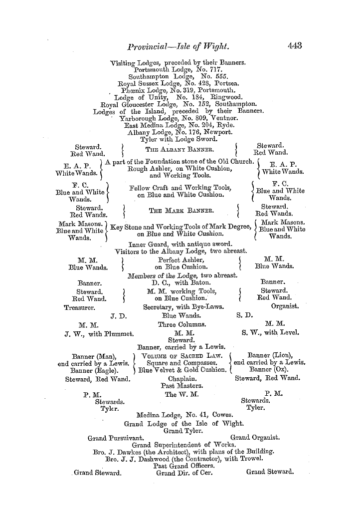 The Freemasons' Quarterly Review: 1854-09-30 - Isle Of Wight.