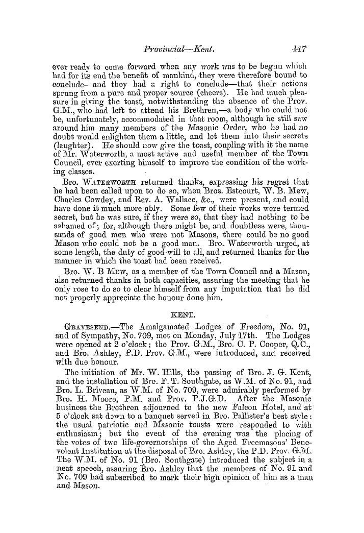 The Freemasons' Quarterly Review: 1854-09-30 - Isle Of Wight.