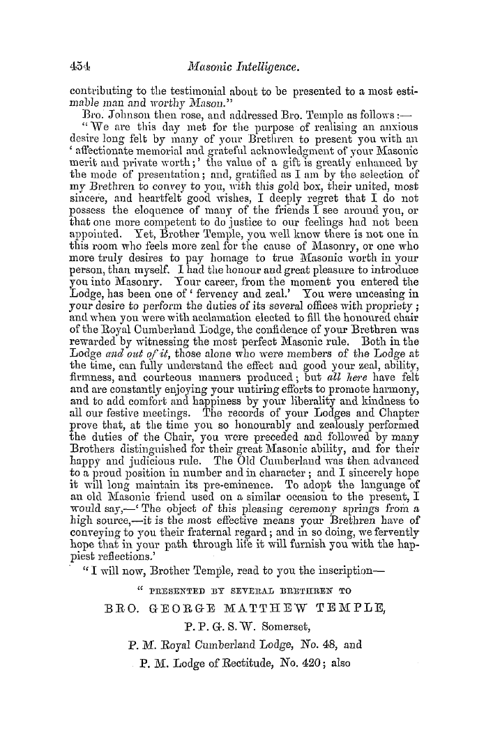 The Freemasons' Quarterly Review: 1854-09-30 - Isle Of Wight.