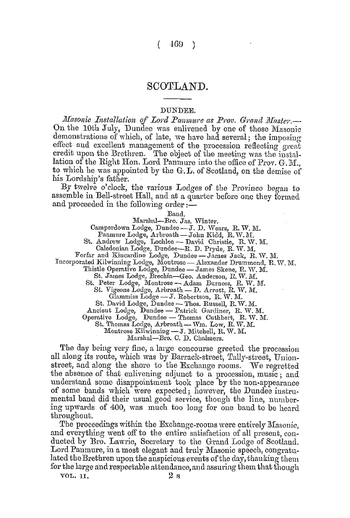 The Freemasons' Quarterly Review: 1854-09-30 - Scotland.