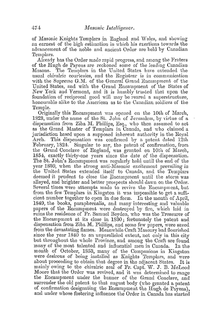 The Freemasons' Quarterly Review: 1854-09-30 - Colonial.