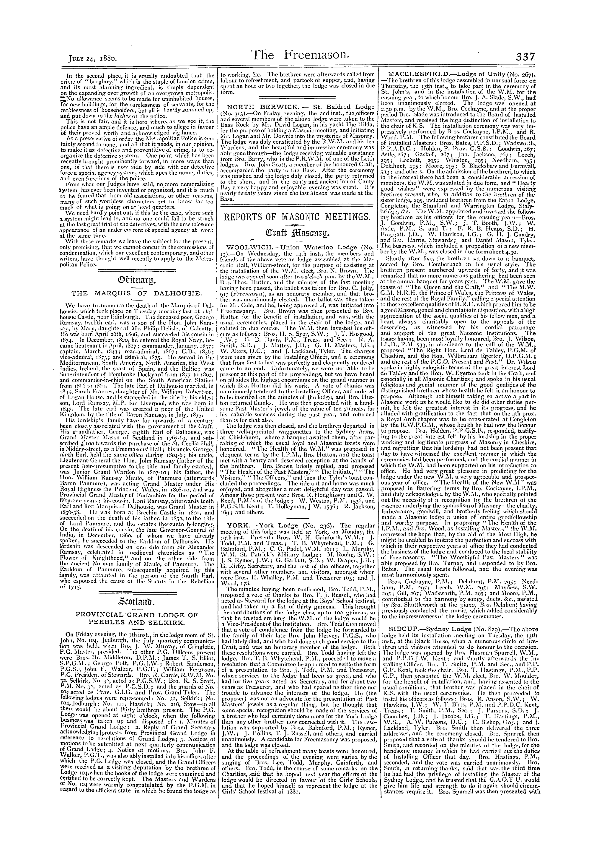 The Freemason: 1880-07-24 - Communique.