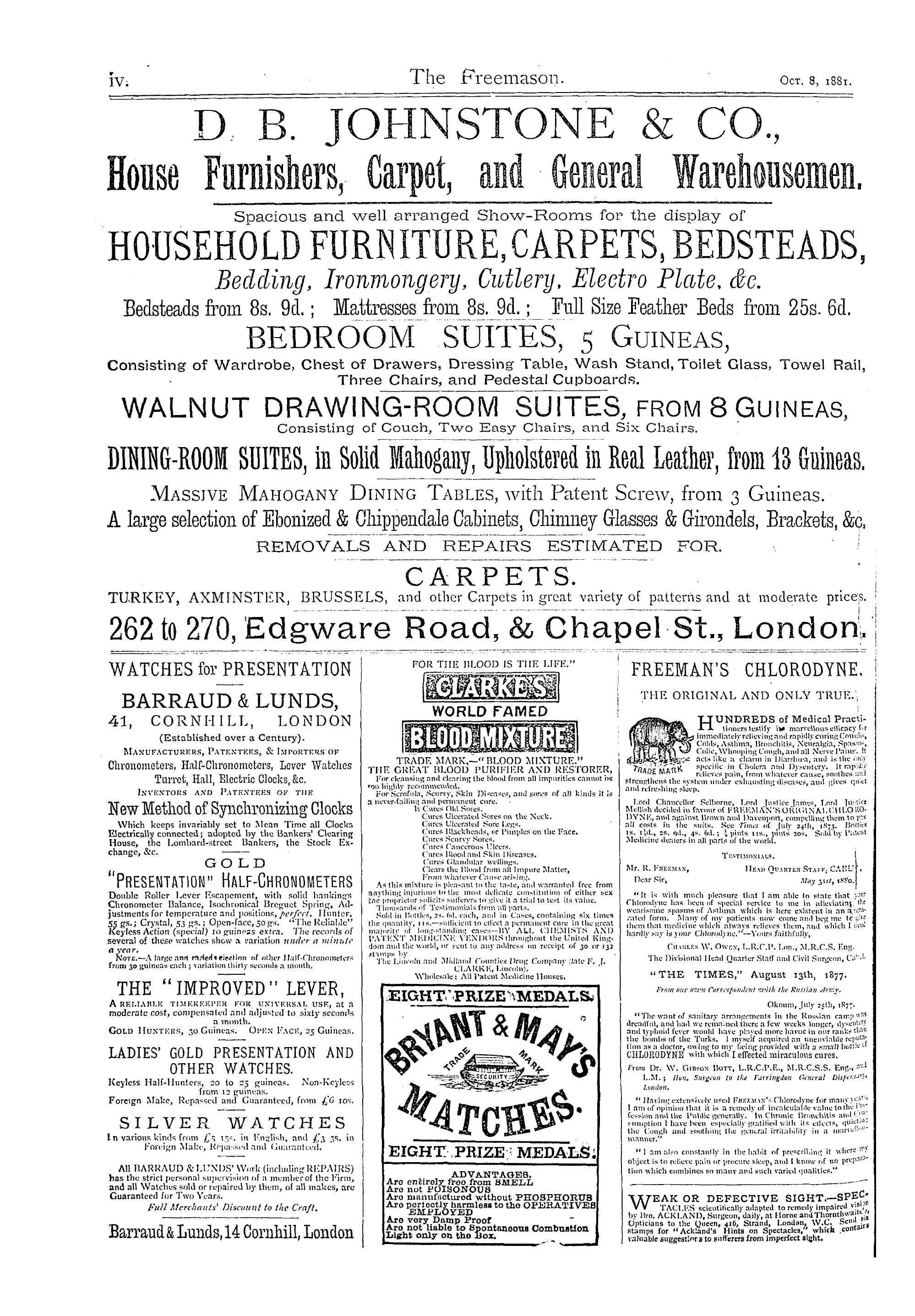 The Freemason: 1881-10-08 - Ad01202