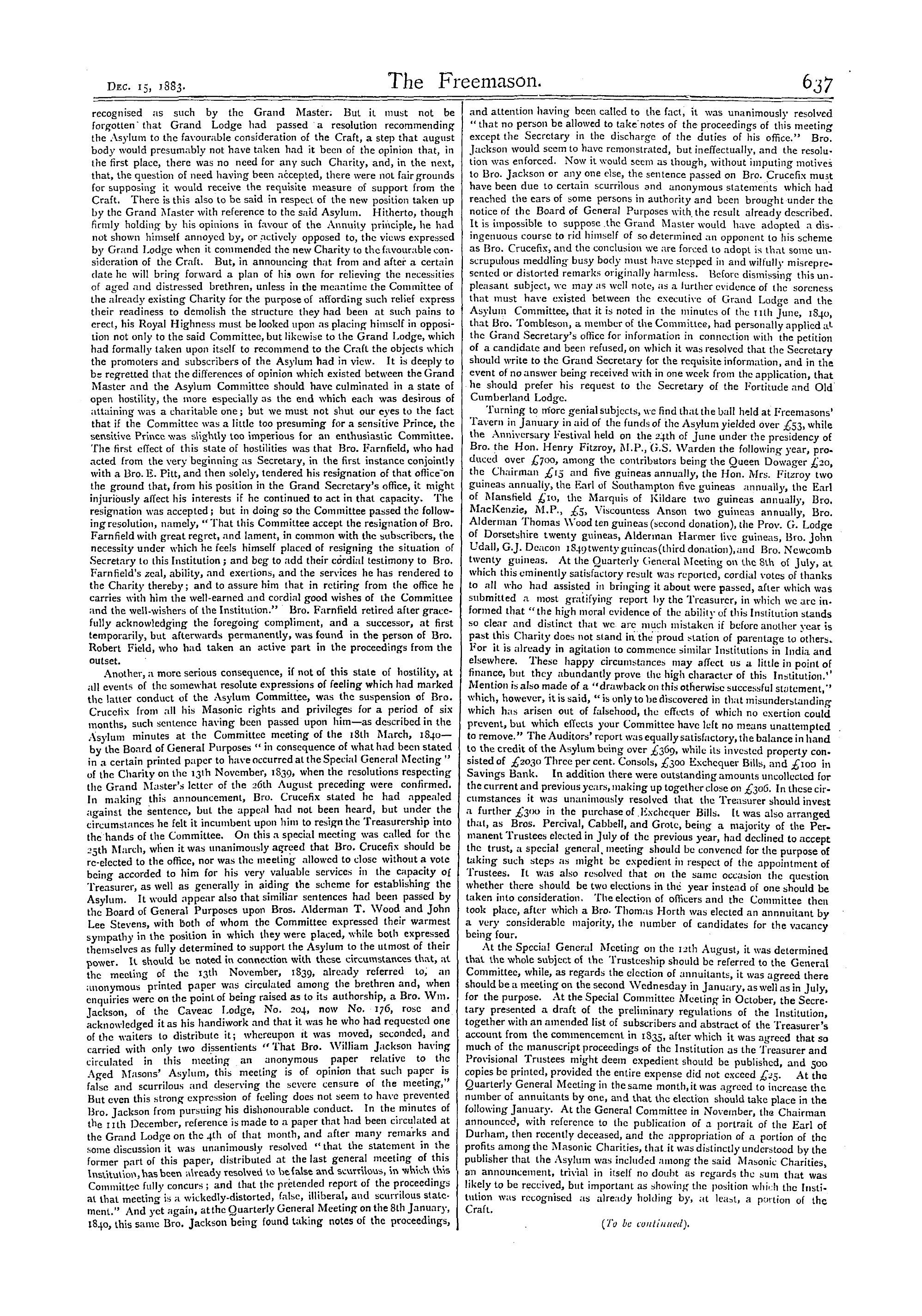 The Freemason: 1883-12-15: 5