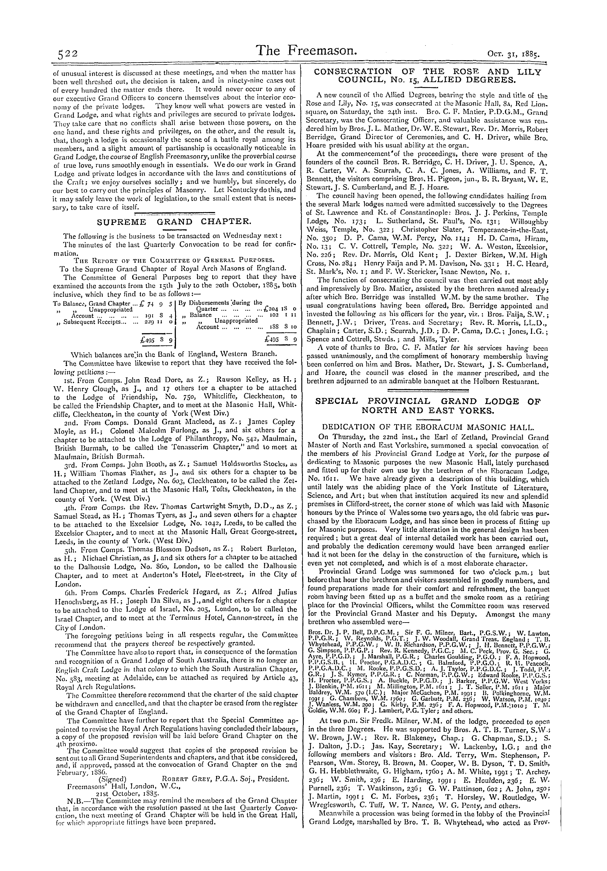 The Freemason: 1885-10-31: 2