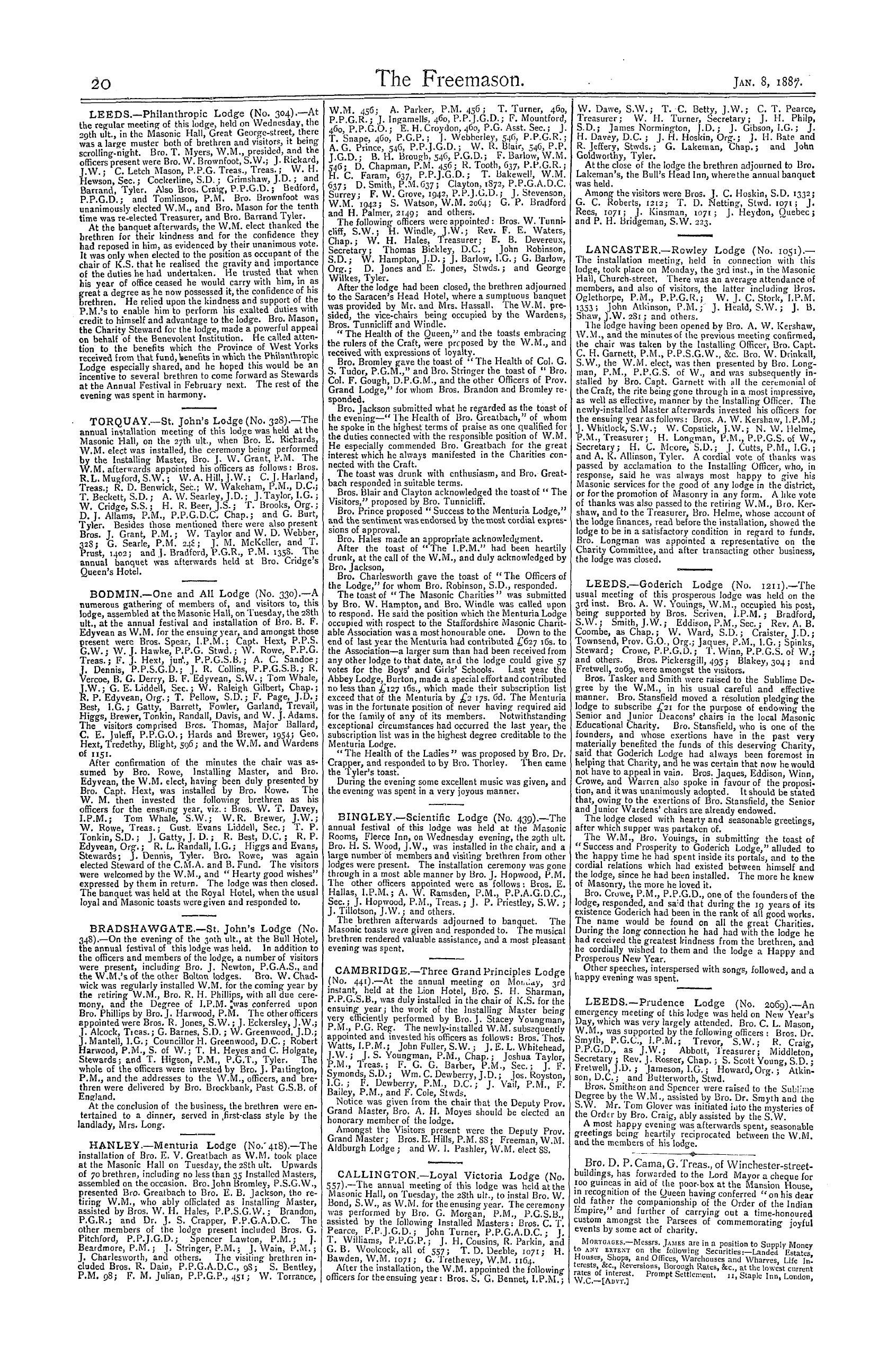 The Freemason: 1887-01-08 - Craft Masonry.