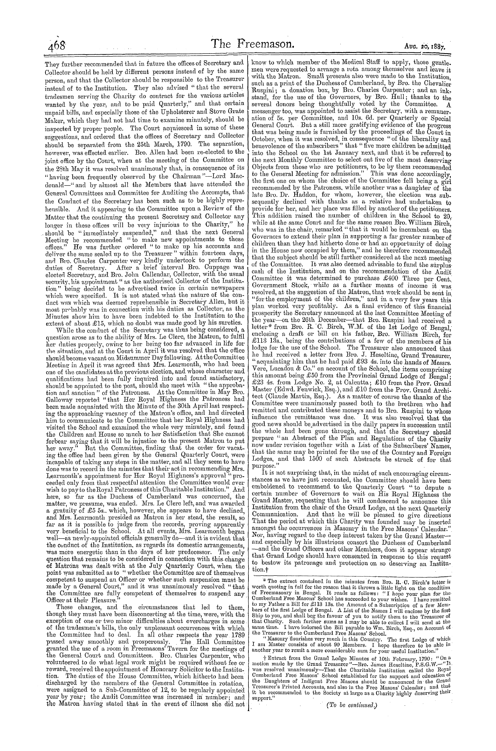 The Freemason: 1887-08-20: 6