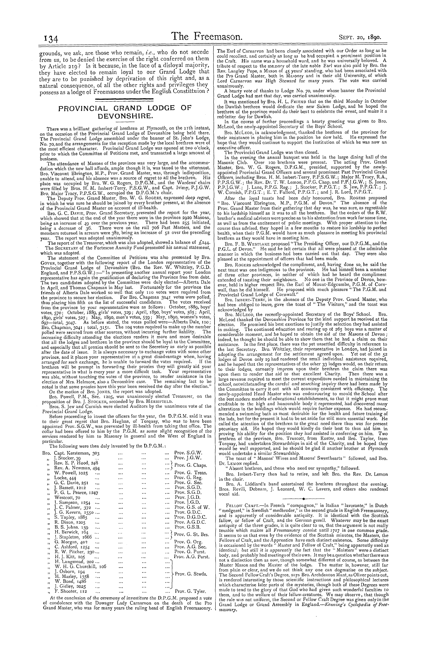 The Freemason: 1890-09-20 - Article 219 Of The Book Of Constitutions.