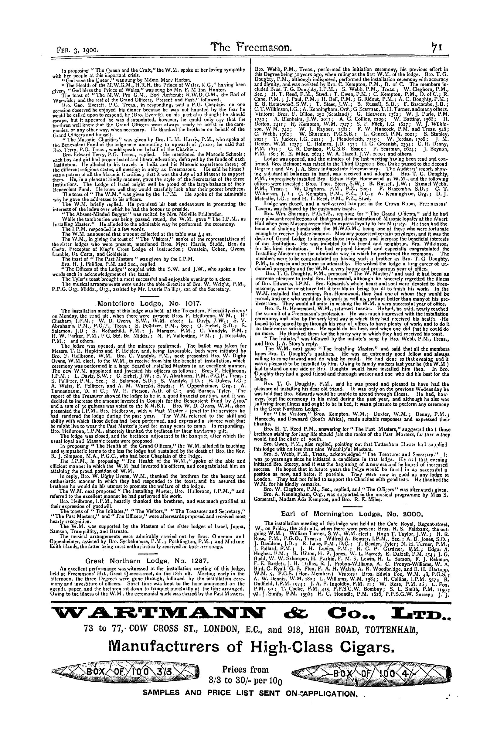 The Freemason: 1900-02-03 - Craft Masonry.