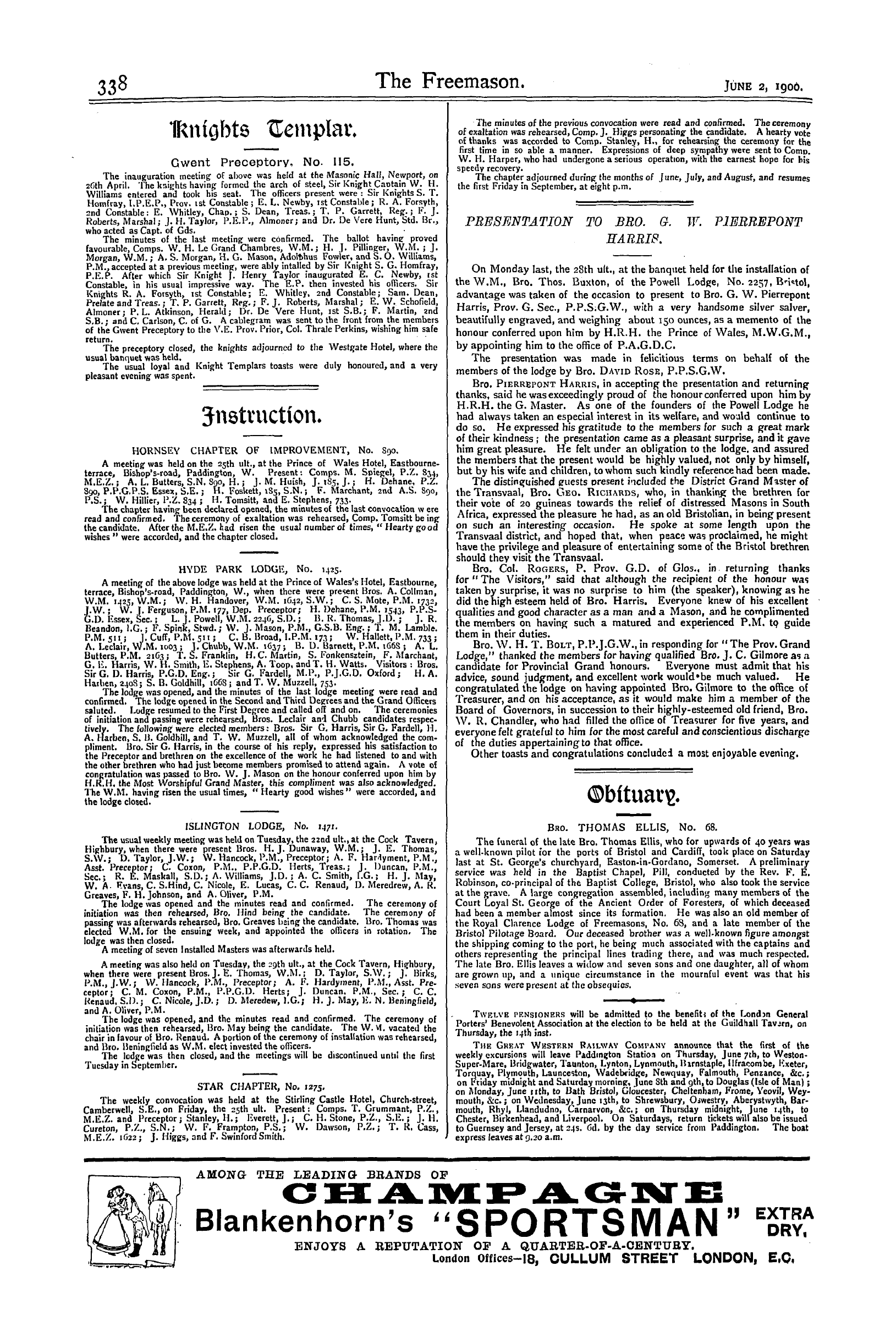 The Freemason June 2 1900 Page 13 Masonic Periodicals