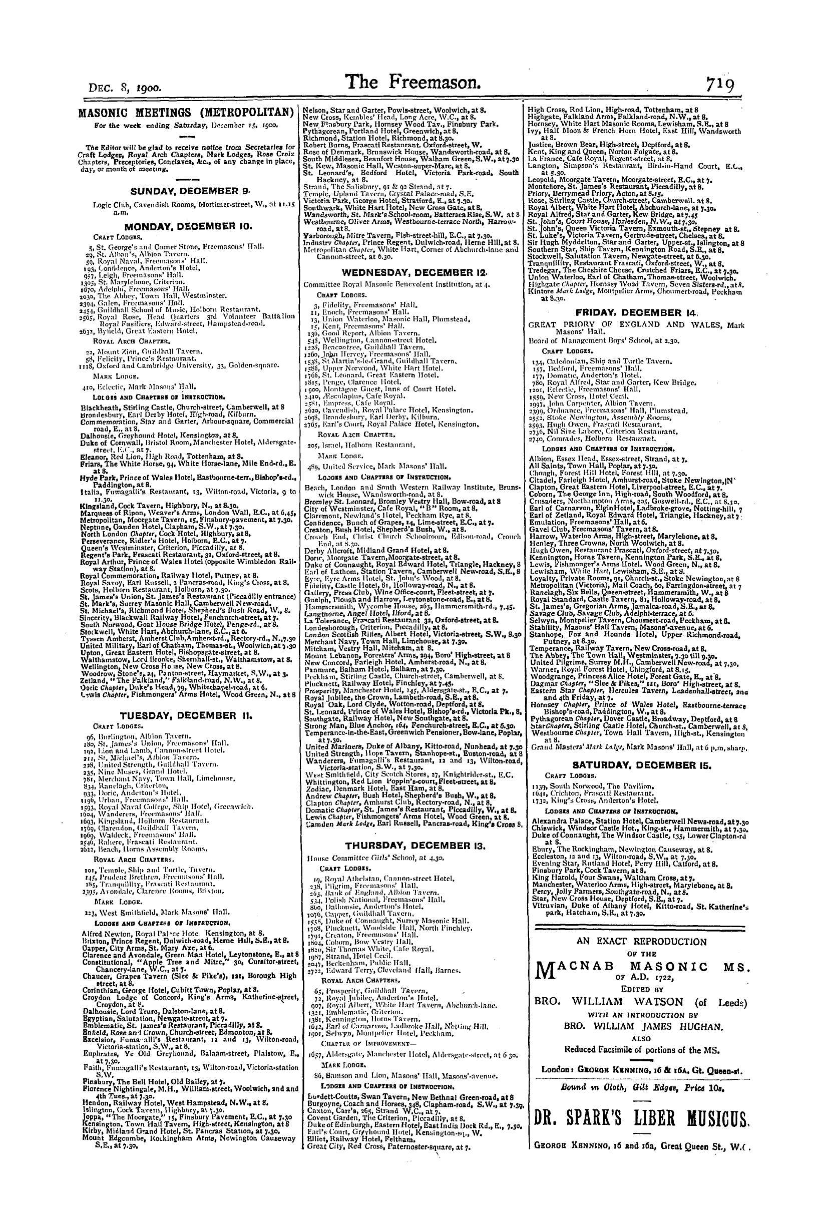 The Freemason: 1900-12-08 - Ar01302