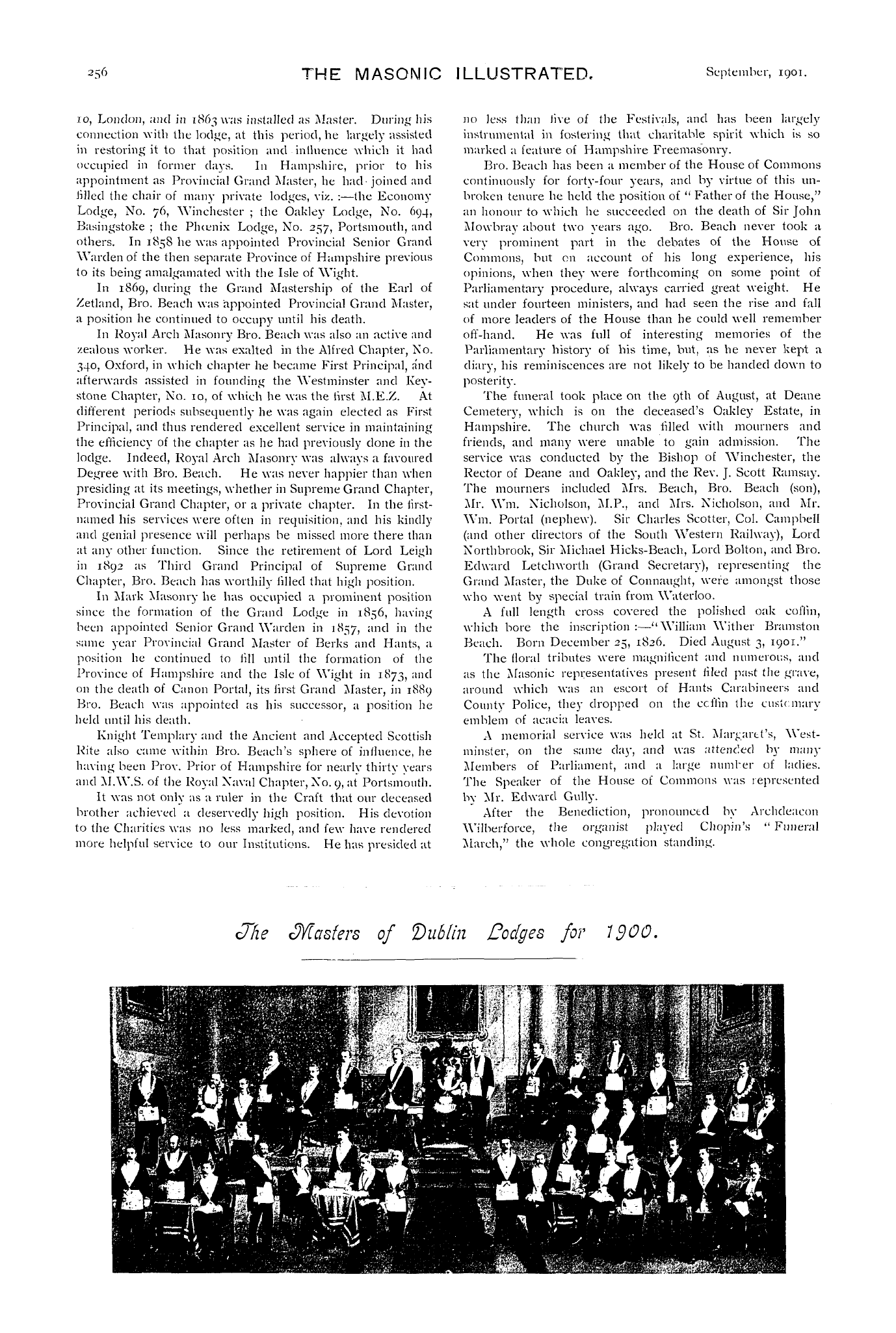 The Masonic Illustrated: 1901-09-01 - The Right Hon. Bro. W. W. B. Beach, M.P.