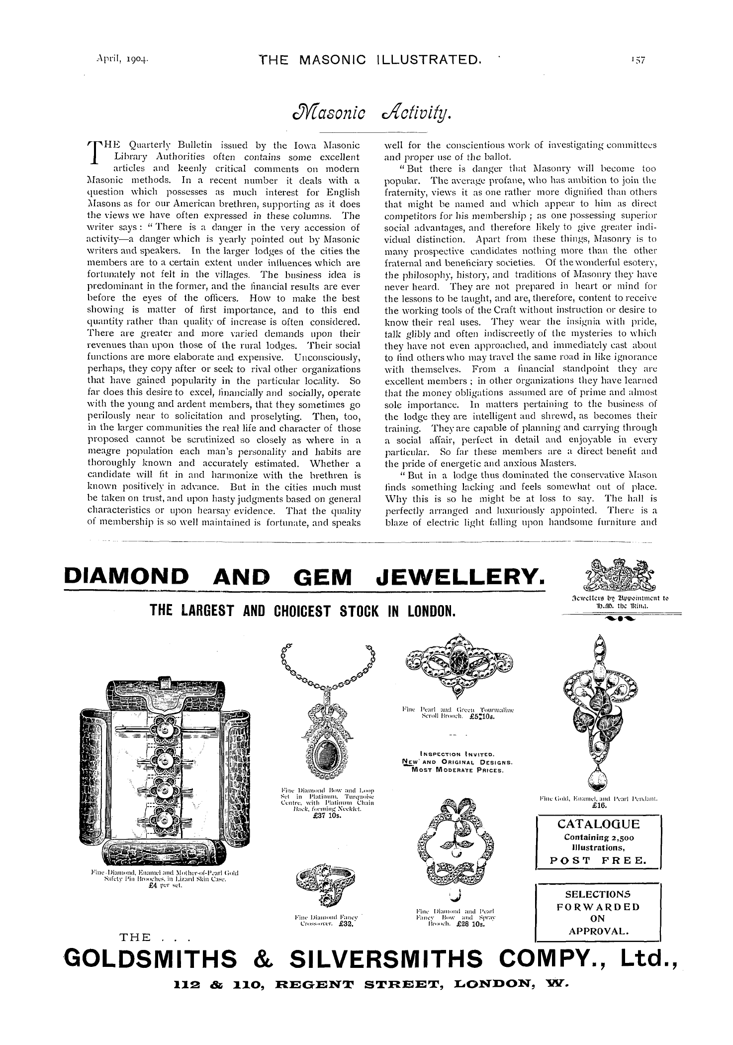 The Masonic Illustrated: 1904-04-01 - Masonic Activity.