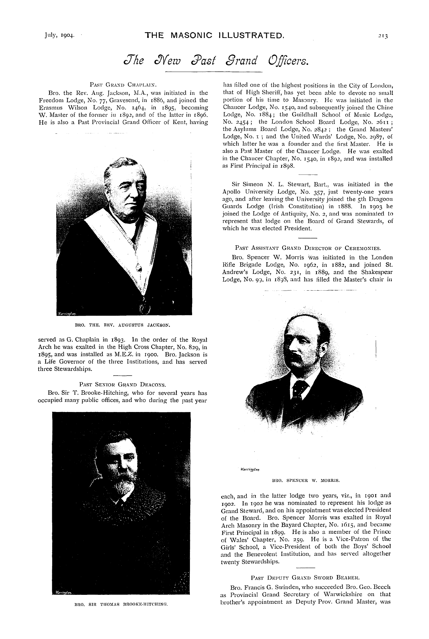 The Masonic Illustrated: 1904-07-01 - The New Past Grand Officers.