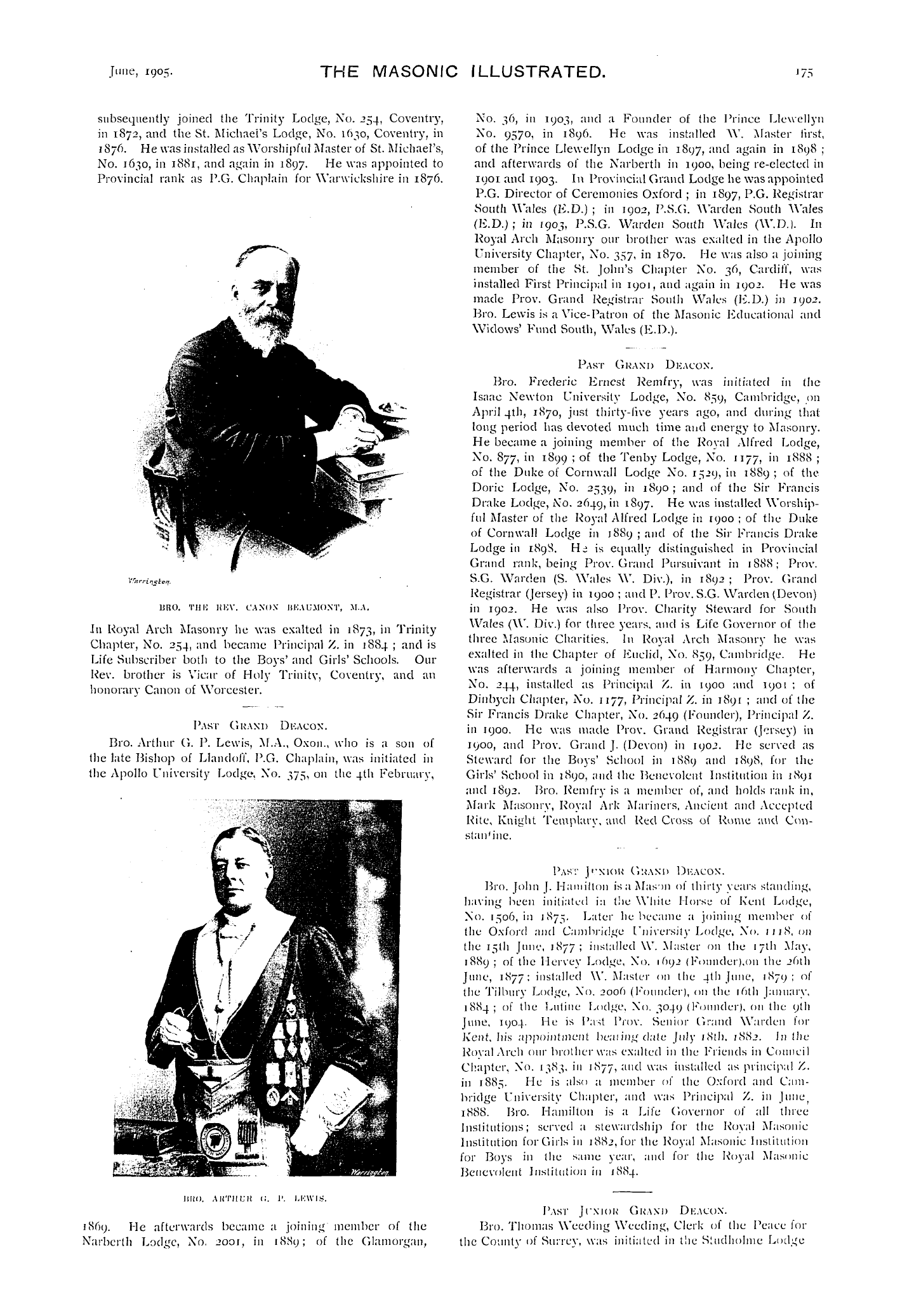 The Masonic Illustrated: 1905-06-01 - The New Fast Grand Officers.