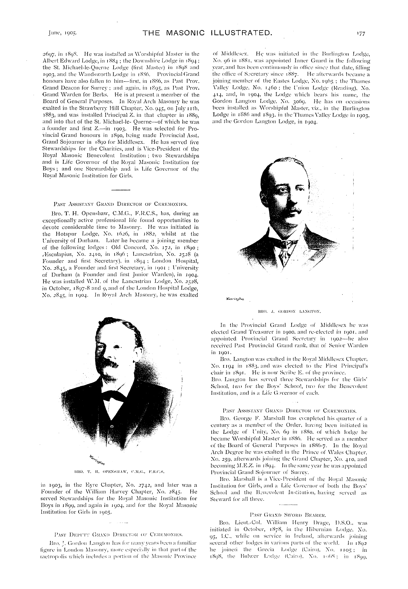 The Masonic Illustrated: 1905-06-01 - The New Fast Grand Officers.