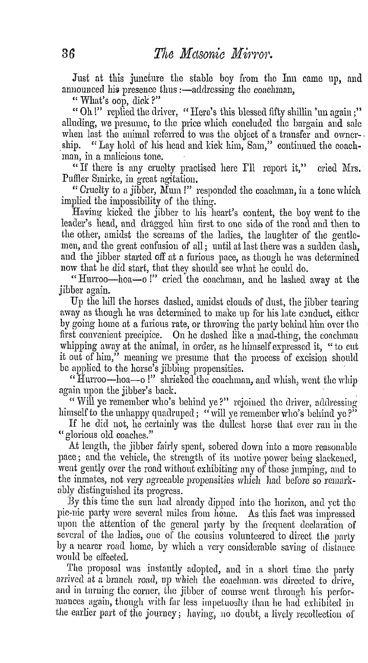 The Masonic Mirror: 1854-11-01 - The Heir Of Bendersleigh ; Or , The Freemason's Promise.