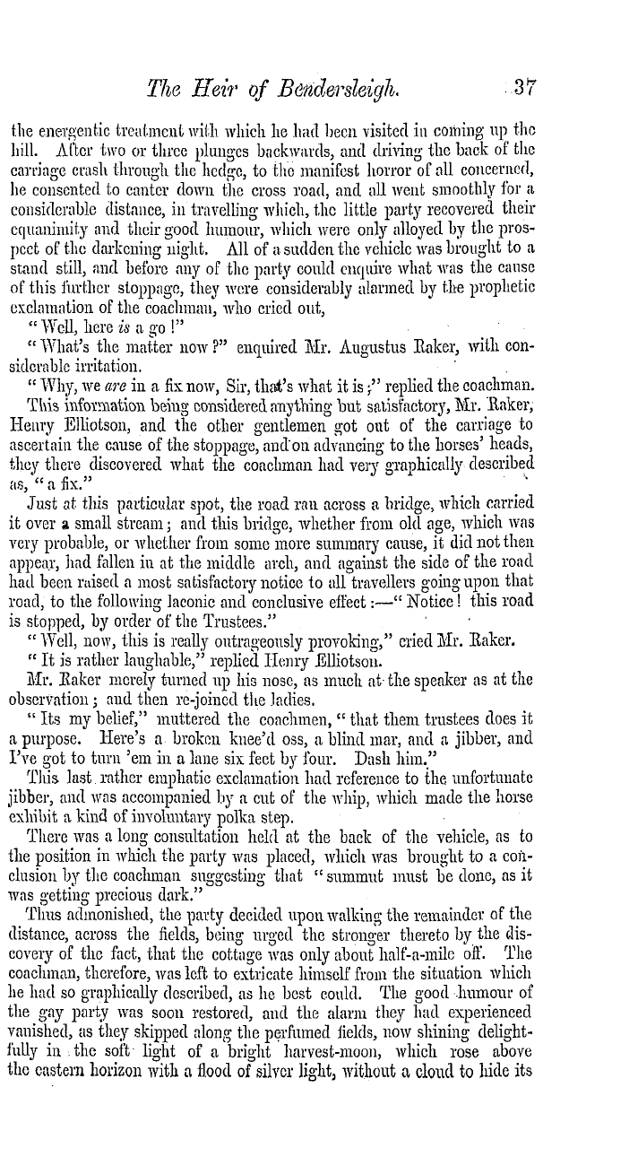 The Masonic Mirror: 1854-11-01 - The Heir Of Bendersleigh ; Or , The Freemason's Promise.