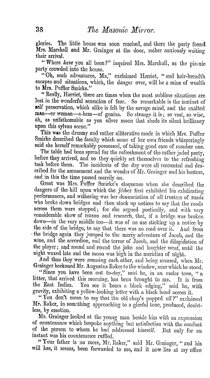 The Masonic Mirror: 1854-11-01 - The Heir Of Bendersleigh ; Or , The Freemason's Promise.