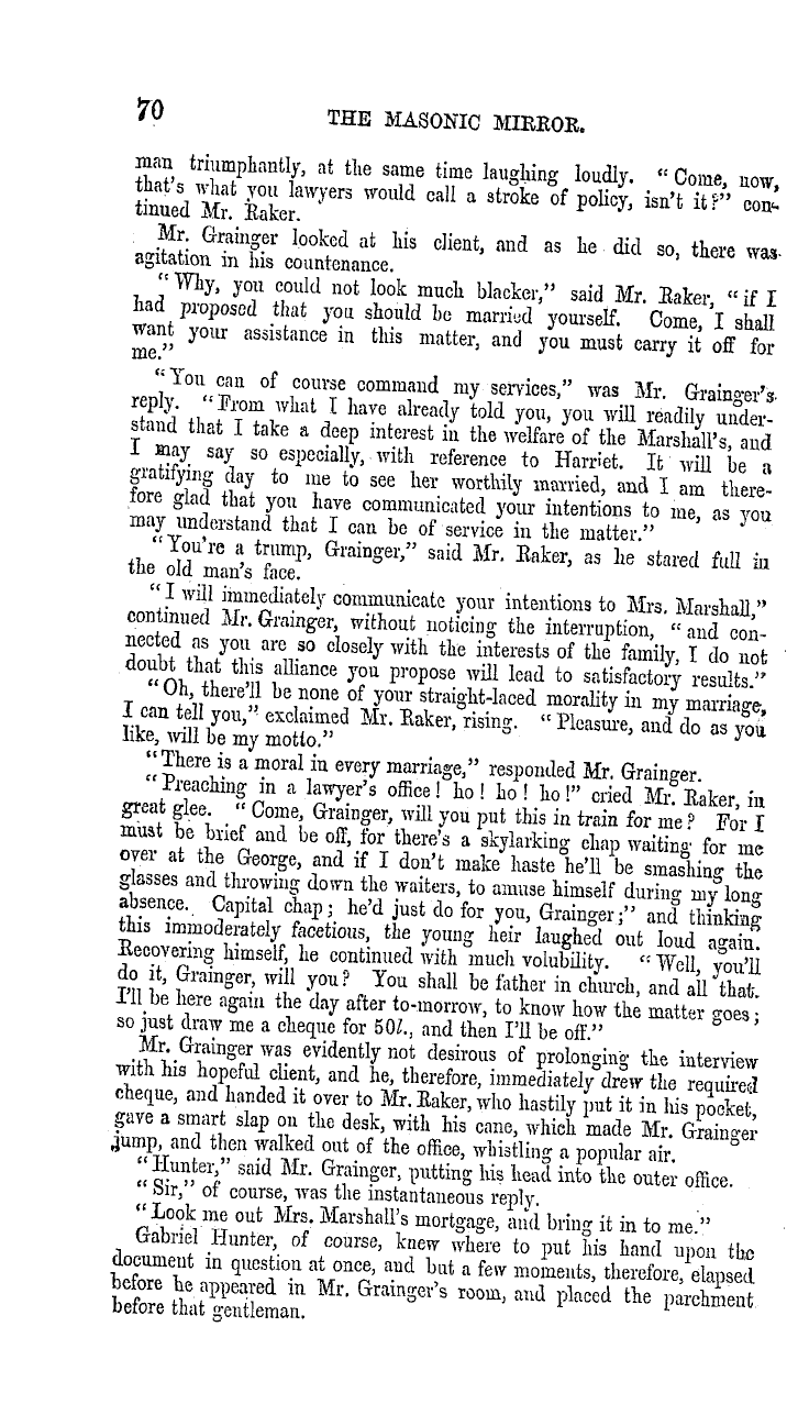 The Masonic Mirror: 1854-12-01 - The Heir Of Bendersleigh; Or, The Freemason's Promise.