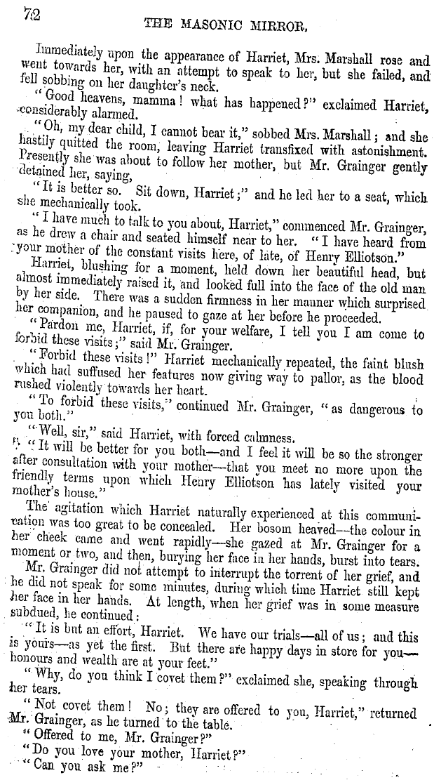 The Masonic Mirror: 1854-12-01 - The Heir Of Bendersleigh; Or, The Freemason's Promise.