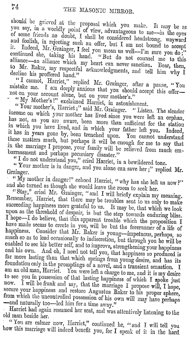 The Masonic Mirror: 1854-12-01 - The Heir Of Bendersleigh; Or, The Freemason's Promise.