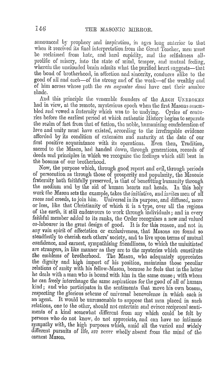 The Masonic Mirror: 1855-02-01 - The Masonic Mission.