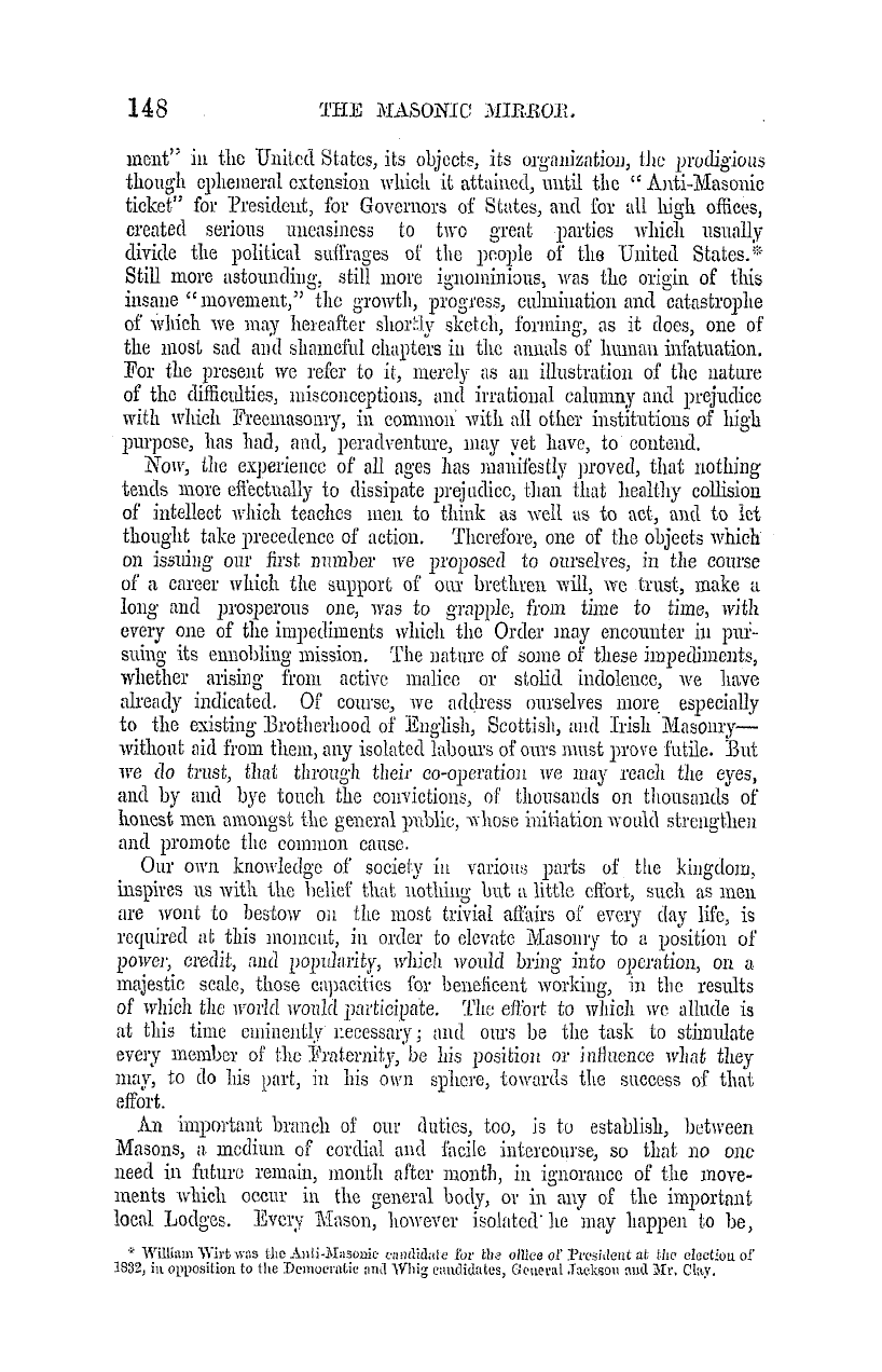 The Masonic Mirror: 1855-02-01 - The Masonic Mission.