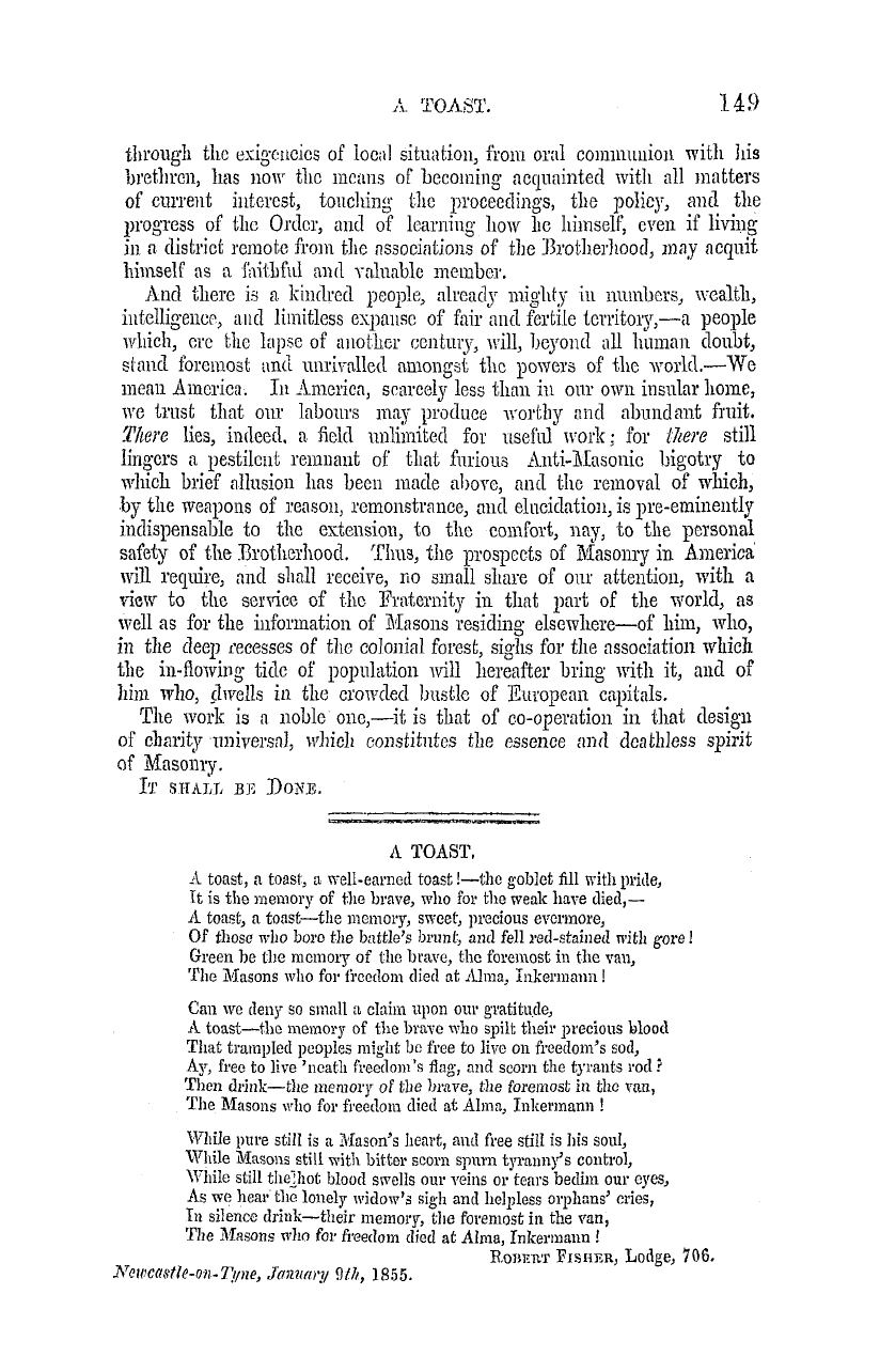 The Masonic Mirror: 1855-02-01 - The Masonic Mission.