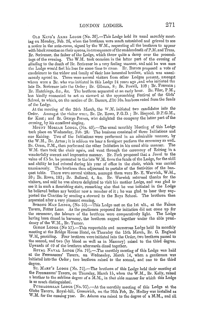 The Masonic Mirror: 1855-04-01 - Masonic Intelligence.