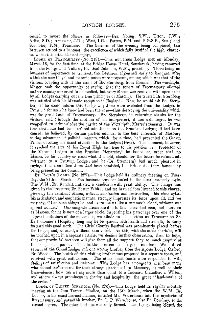 The Masonic Mirror: 1855-04-01 - Masonic Intelligence.