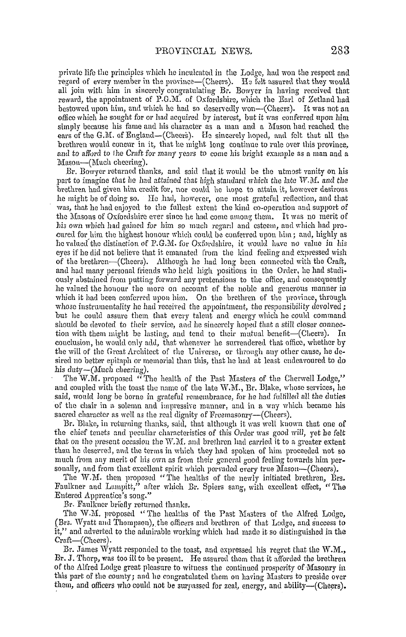 The Masonic Mirror: 1855-04-01 - Provincial Lodges.