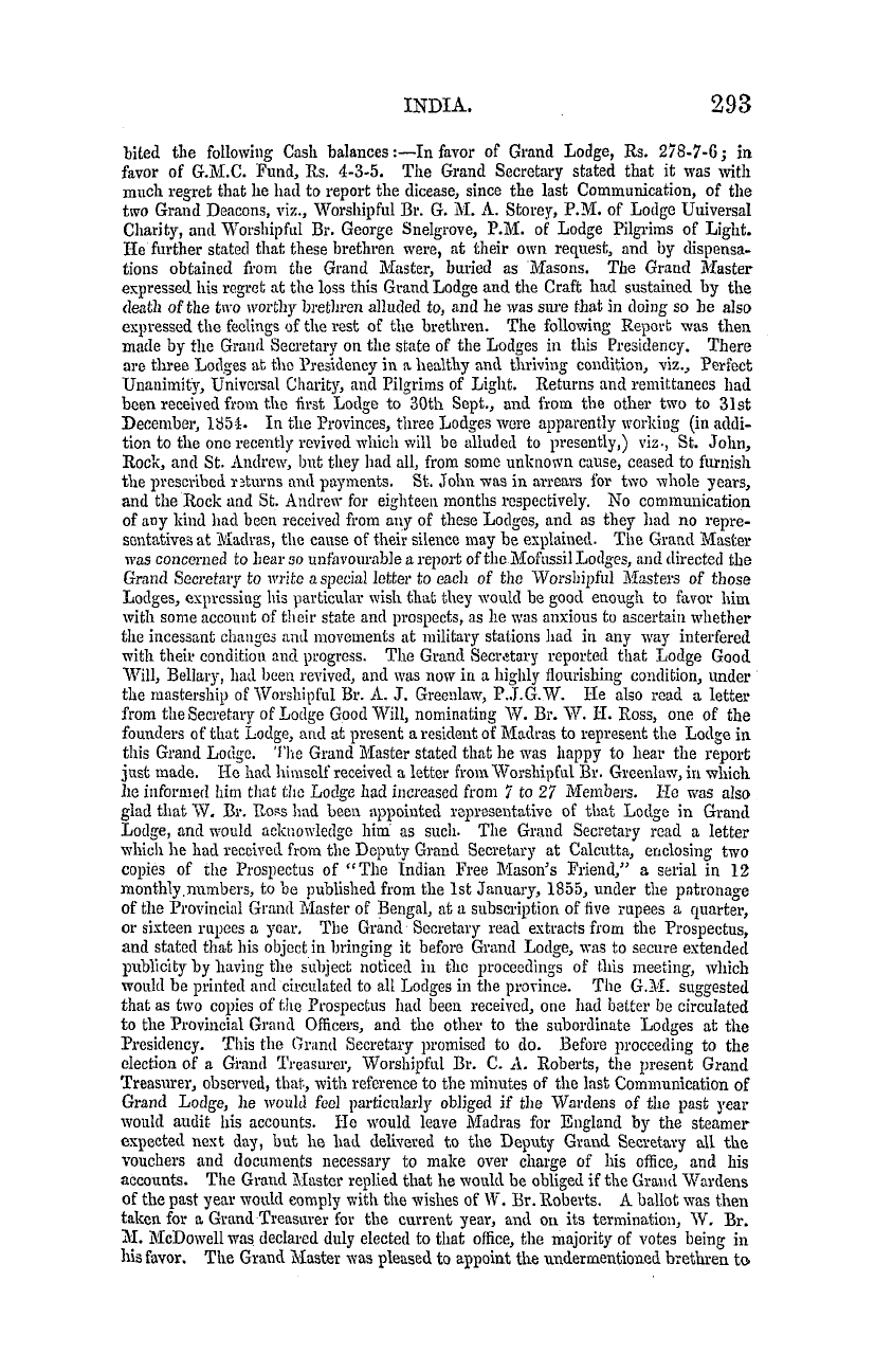 The Masonic Mirror: 1855-04-01 - India.