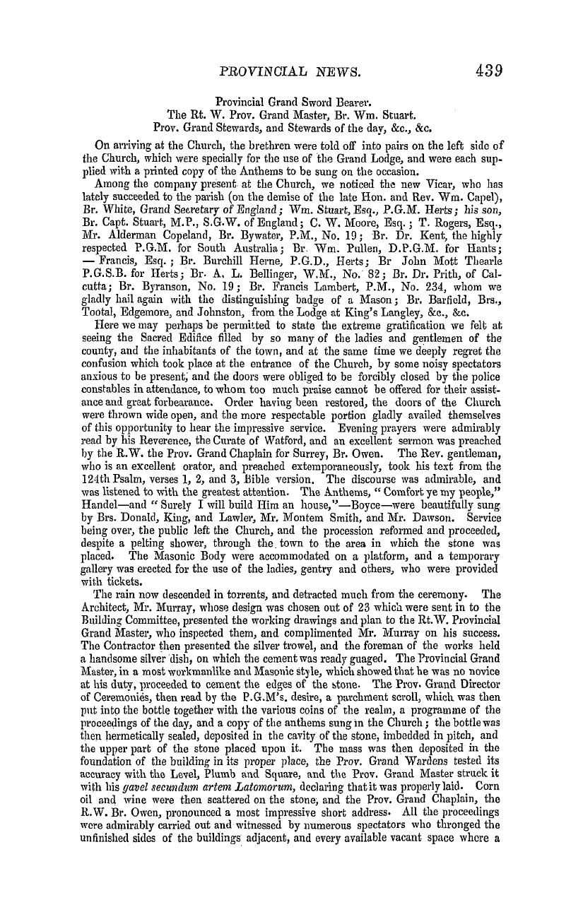 The Masonic Mirror: 1855-07-01 - Provincial Lodges.