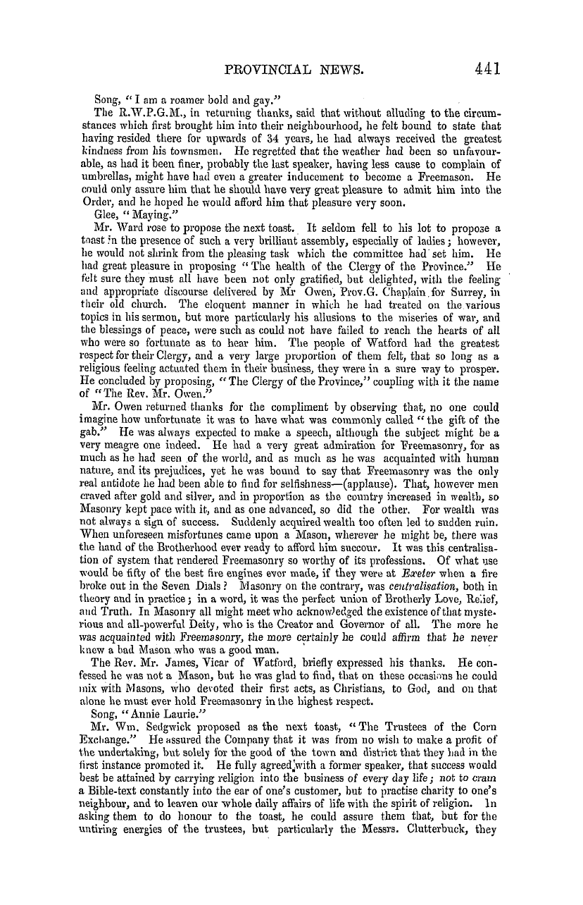 The Masonic Mirror: 1855-07-01 - Provincial Lodges.