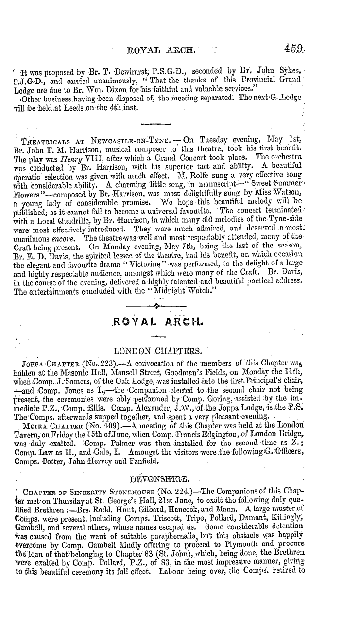 The Masonic Mirror: 1855-07-01 - Provincial Lodges.