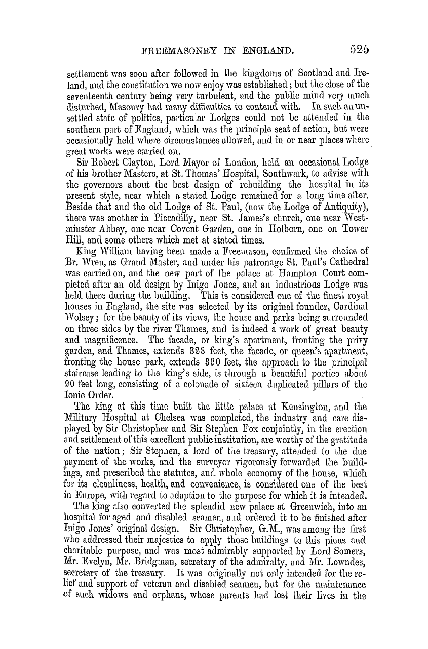 The Masonic Mirror: 1855-09-01 - Freemasonry In England.