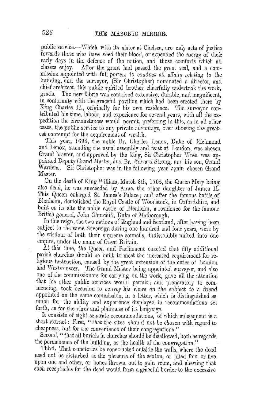 The Masonic Mirror: 1855-09-01 - Freemasonry In England.