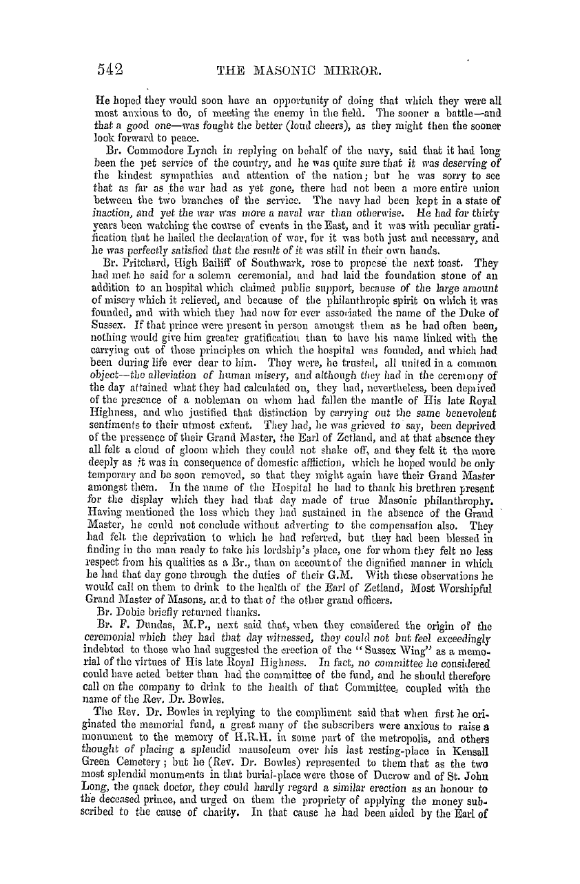 The Masonic Mirror: 1855-09-01 - Masonic Intelligence.