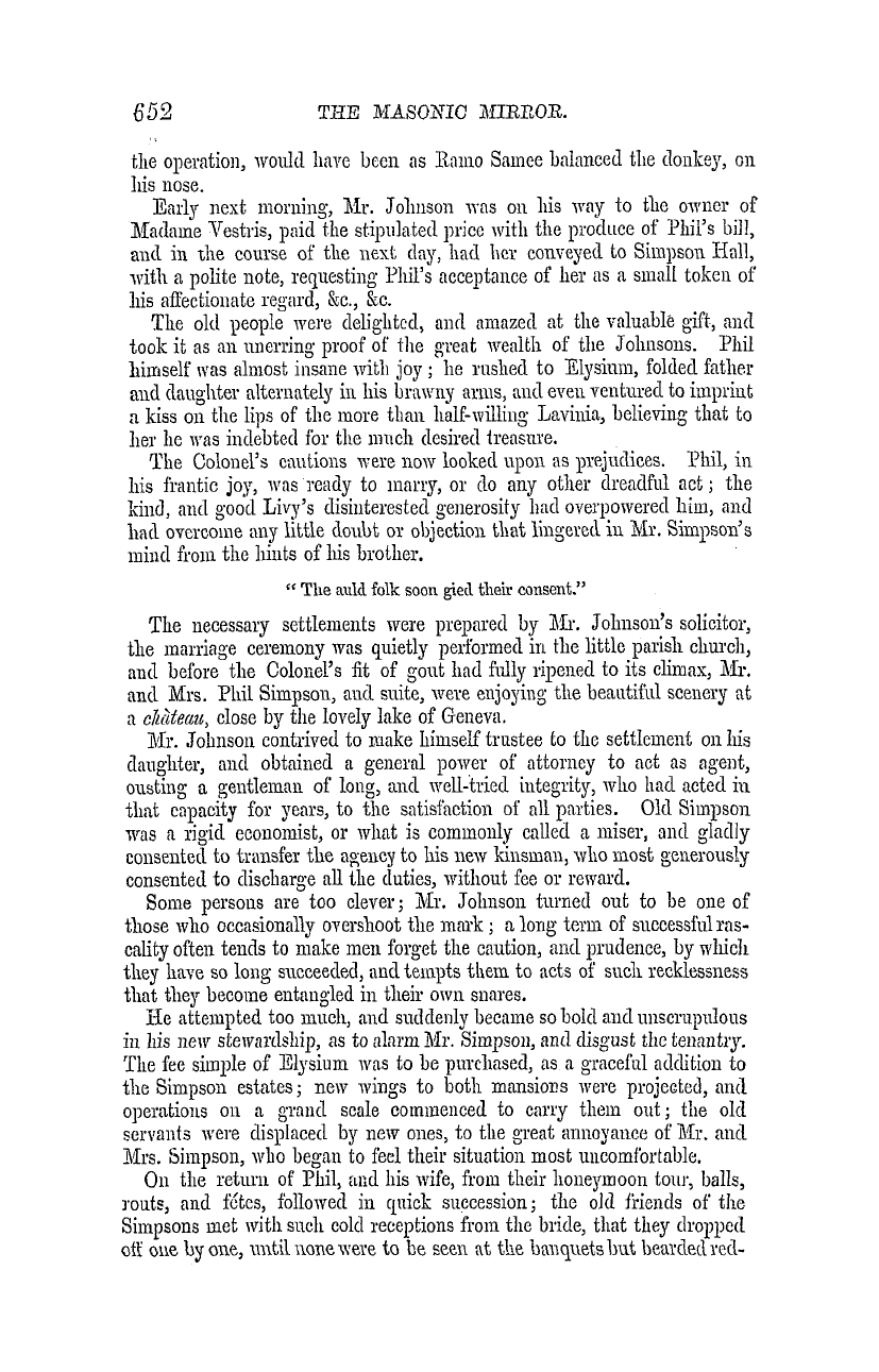 The Masonic Mirror: 1855-11-01 - Masonic Reminiscences.